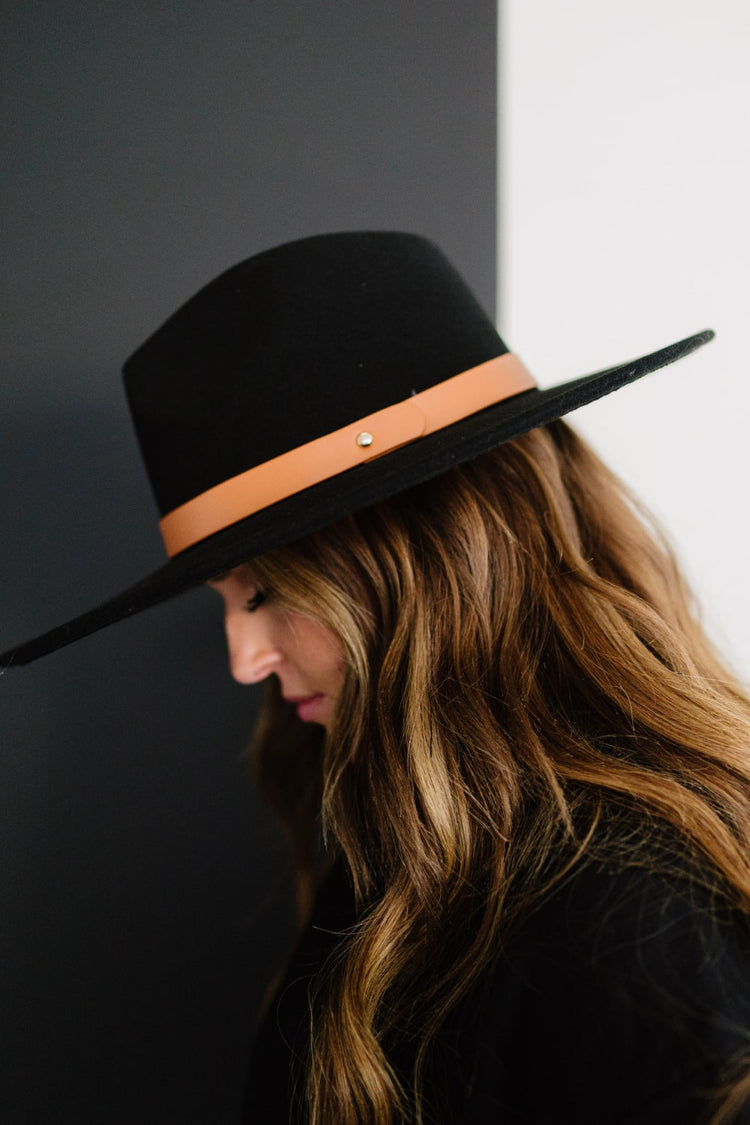 Justin Taylor Prim and Proper Faux Leather Strap Fedora