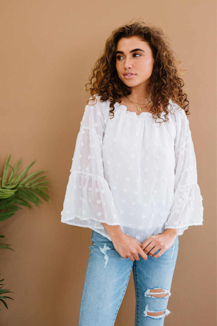 Andree by Unit Daydreamer Full Size Run Pom-Pom Blouse